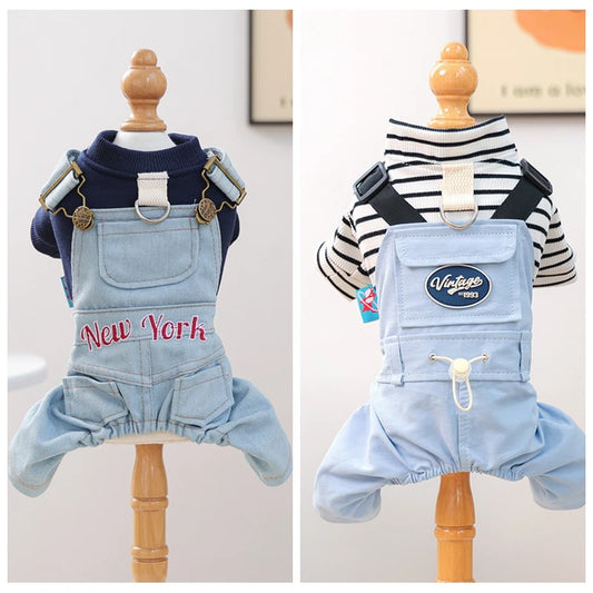 Boston Terrier Denim Jumpsuit